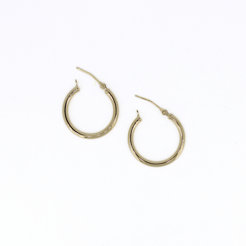 14k gold 20mm click style hoop earrings by Brianne & Co.