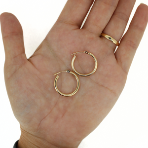 14k yellow gold hoop earrings 20mm by Brianne & Co.