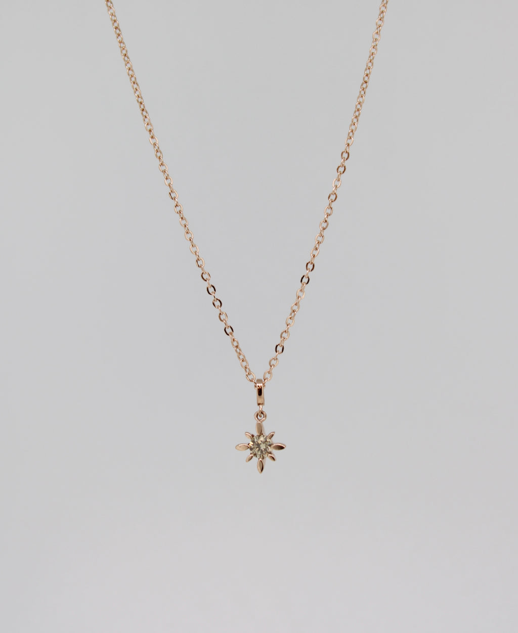 14k rose gold diamond star necklace by Brianne & Co.