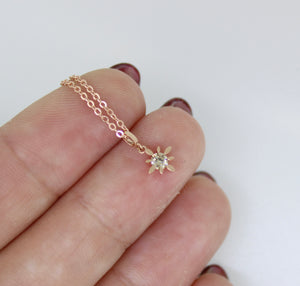 Brianne & Co. 14K Rose Gold Diamond Star Necklace 