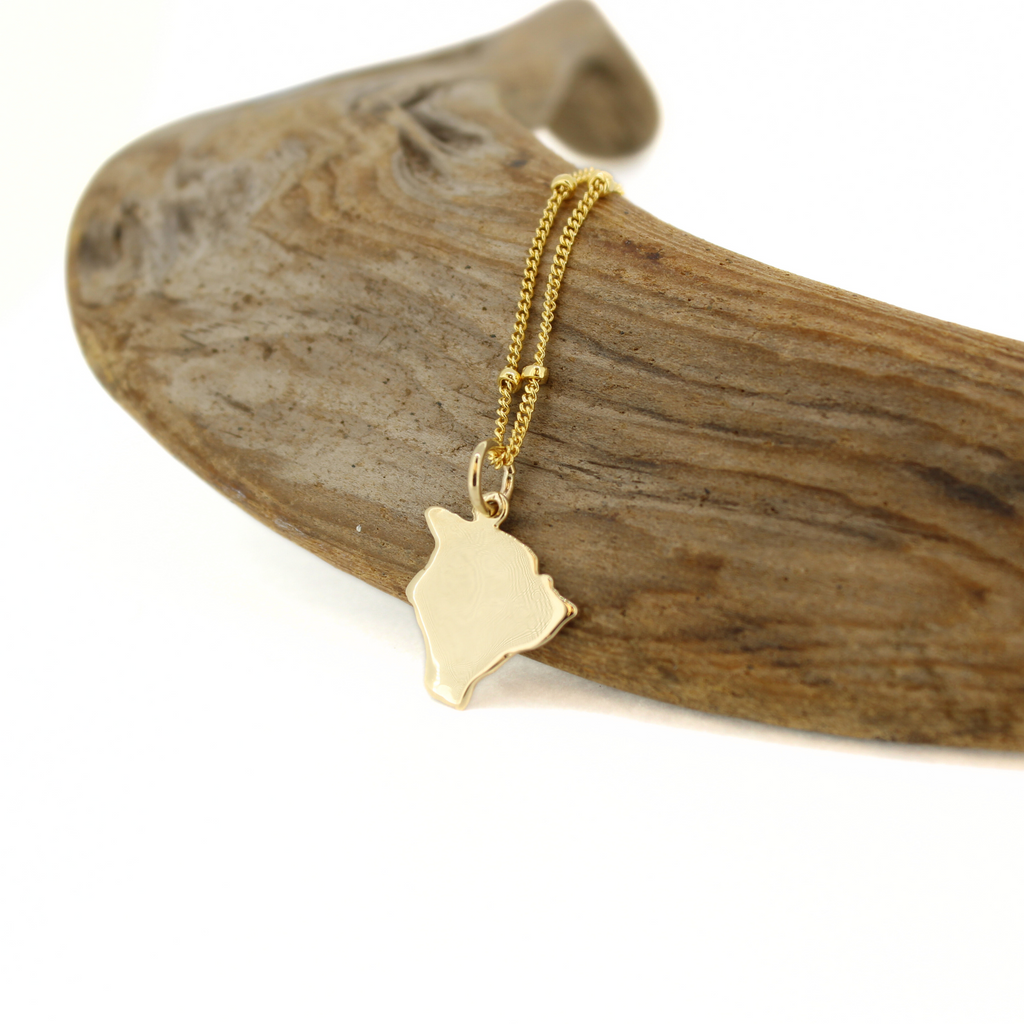 14k Gold Hawaii island pendant by Brianne & Co.