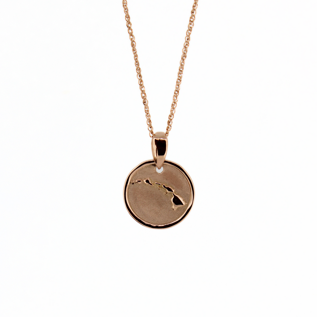 Brianne & Co. 14k Rose gold Hawaiian island coin necklace 
