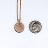 size of 14k rose gold Hawaiian island coin pendant by Brianne & Co.