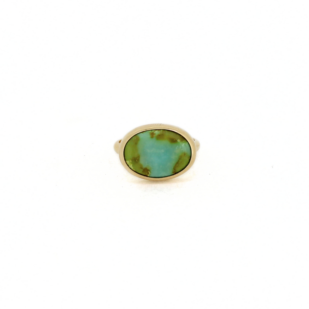 14k Gold Sonoran Gold Turquoise Ring – Size 5.75 (Fits Like 6)