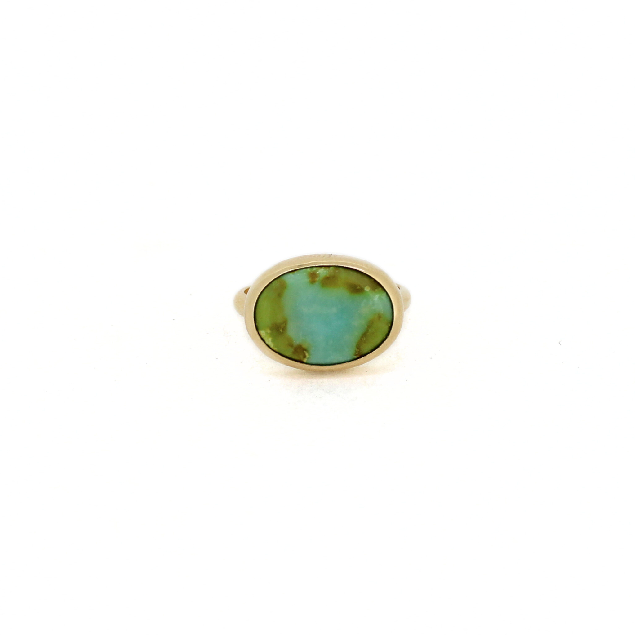 14k Gold Sonoran Gold Turquoise Ring – Size 5.75 (Fits Like 6)