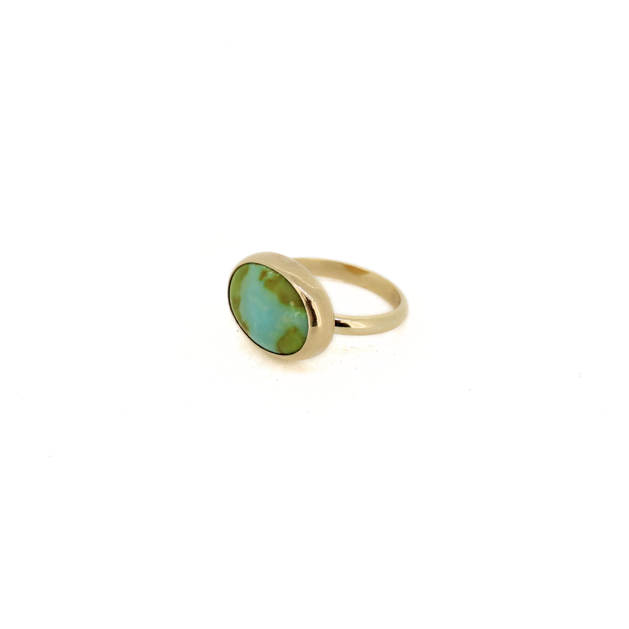 14k Gold Sonoran Gold Turquoise Ring – Size 5.75 (Fits Like 6)