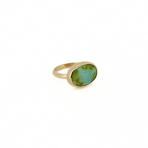 14k Gold Sonoran Gold Turquoise Ring – Size 5.75 (Fits Like 6)