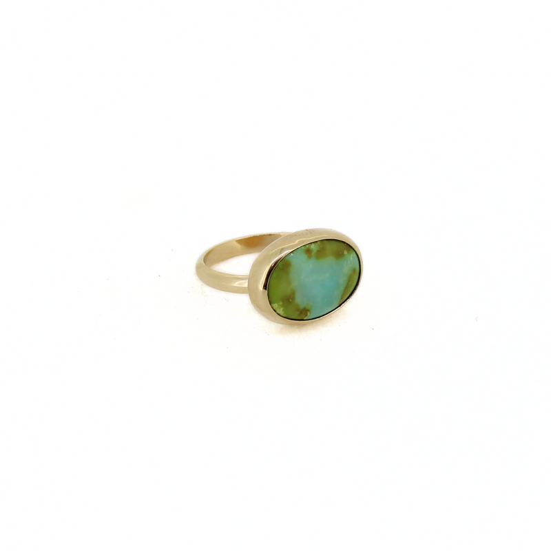 14k Gold Sonoran Gold Turquoise Ring – Size 5.75 (Fits Like 6)
