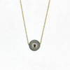 Brianne & Co. solid 14k gold floating Tahitian pearl necklace handmade in Kauai, Hawaii