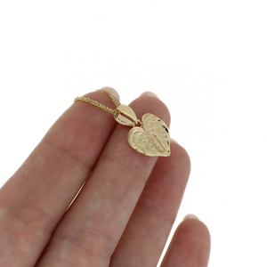 14k Gold Anthurium Flower Necklace