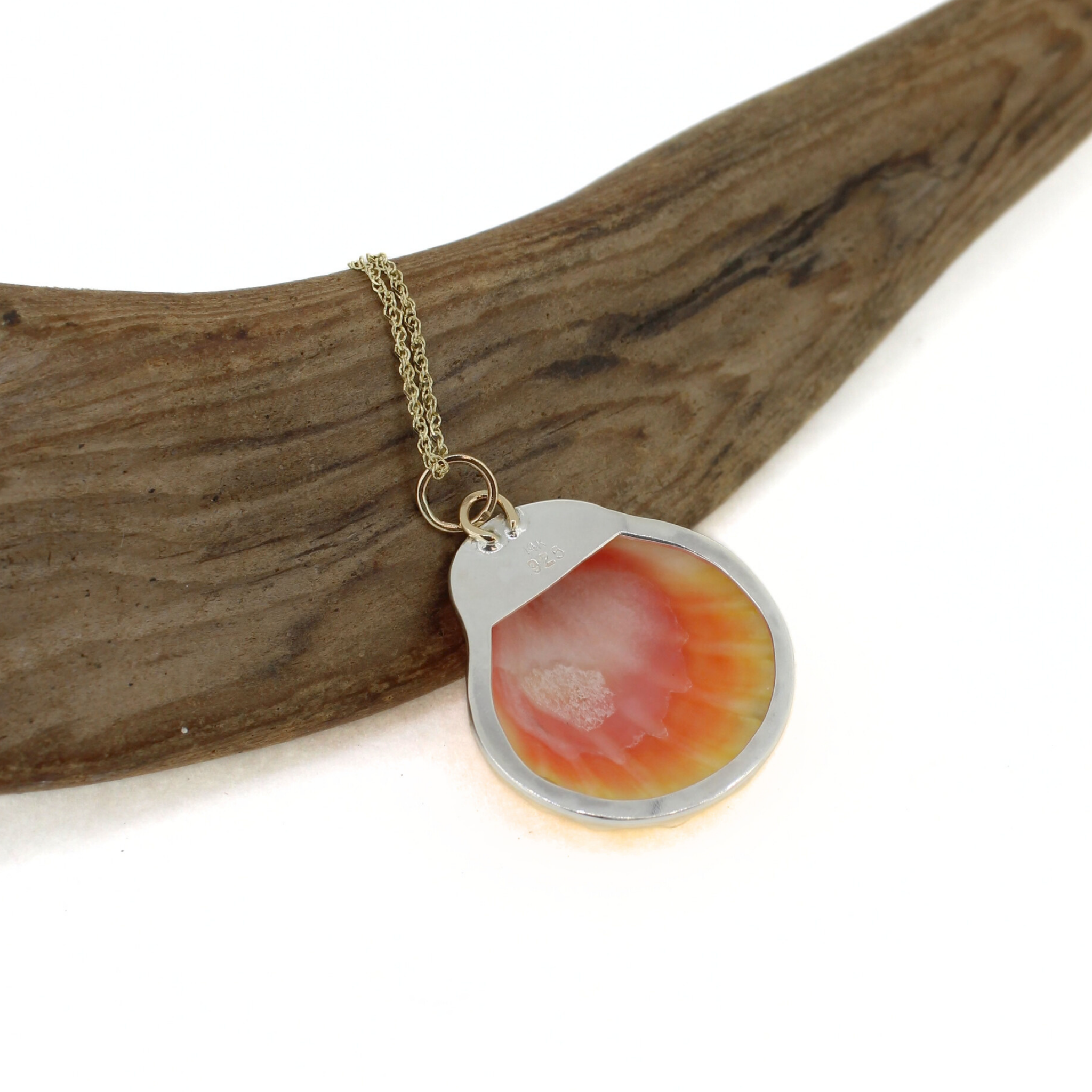 14k Gold Sunrise Shell Necklace