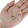 14K Gold Tahitian Pearl Floating Necklace 20"