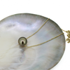 14K Gold Tahitian Pearl Floating Necklace 20"