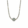 Brianne & Co. 14k gold necklace featuring grey diamond chips and a genuine Tahitian pearl 