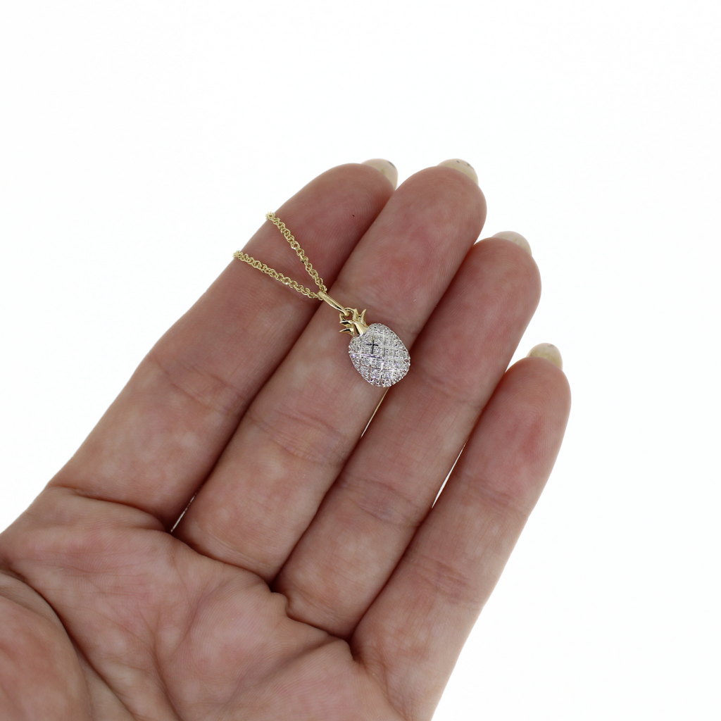 Brianne & Co. small diamond pineapple pendant in 14k gold