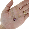 14k Gold Electric Purple Edison Pearl Floating Necklace 20"