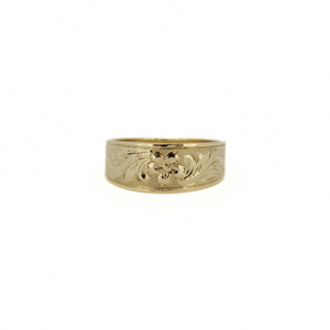 14k Gold Hawaiian Heirloom Engraved Ring