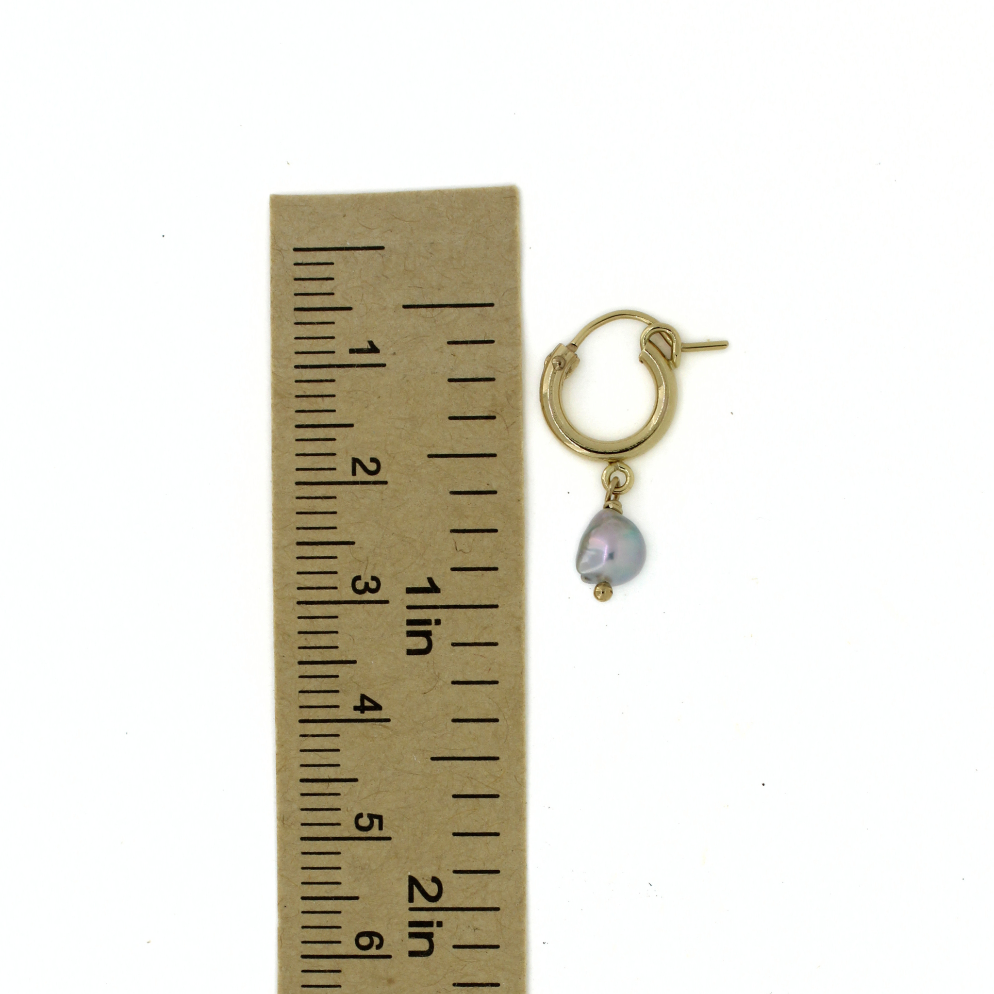 Gold Fill Blue Akoya Pearl 12mm Hoops