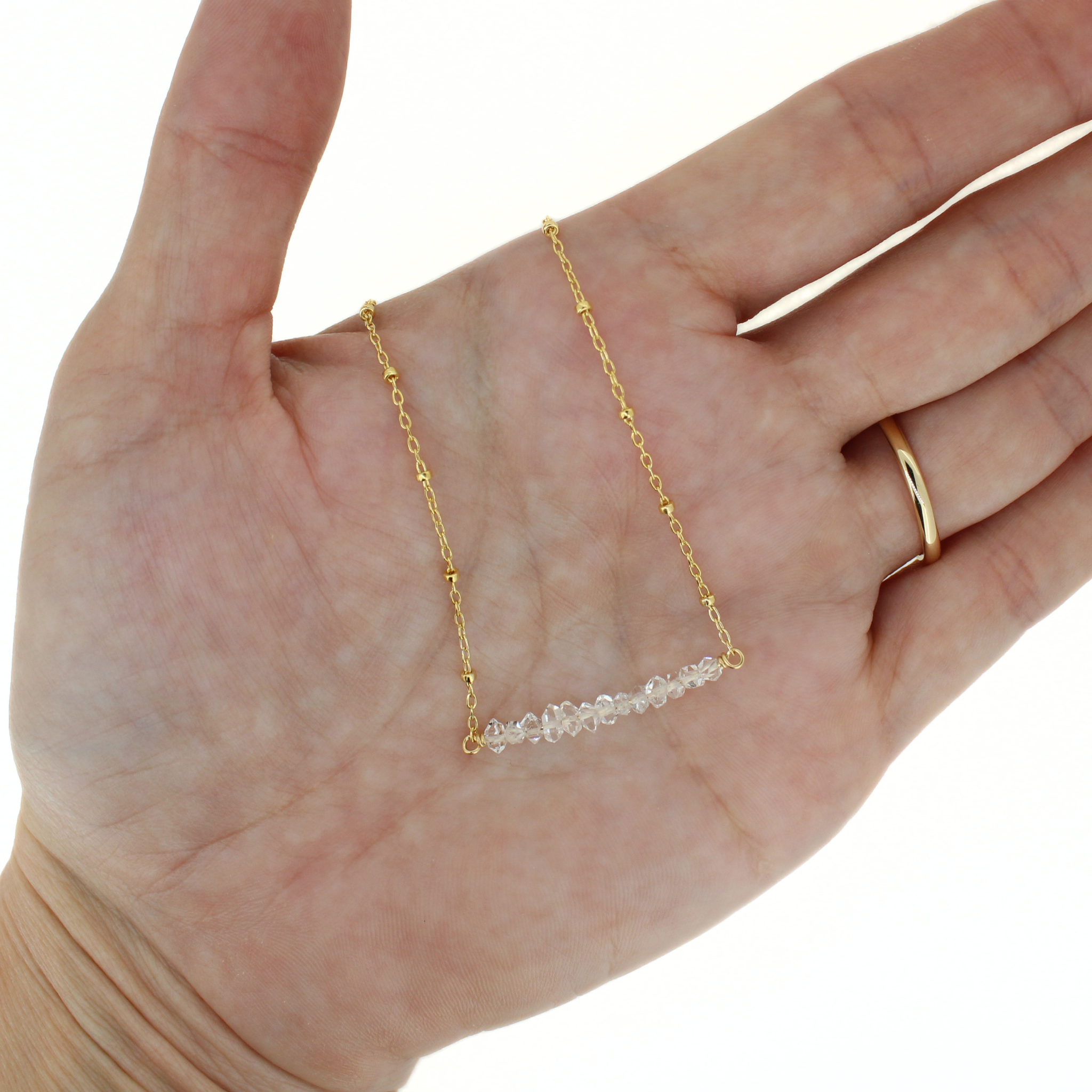 Brianne & Co. 14k gold fill Herkimer diamond bar necklace