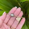 Gold Fill Size 7.75 Tahitian pearl Bangle w/ Kauai Island Charm
