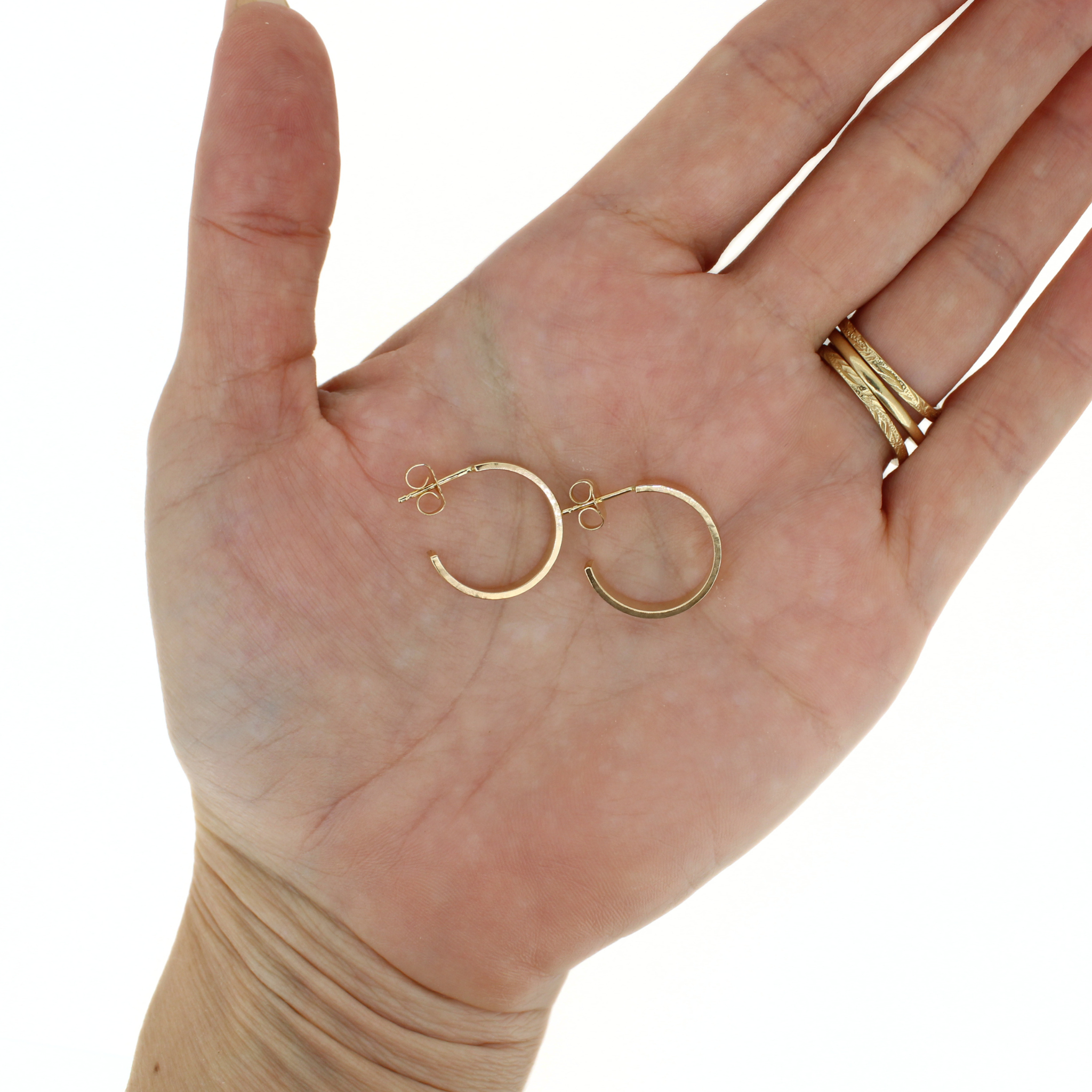 Gold Fill Mini Classic Hammered Hoop Earrings