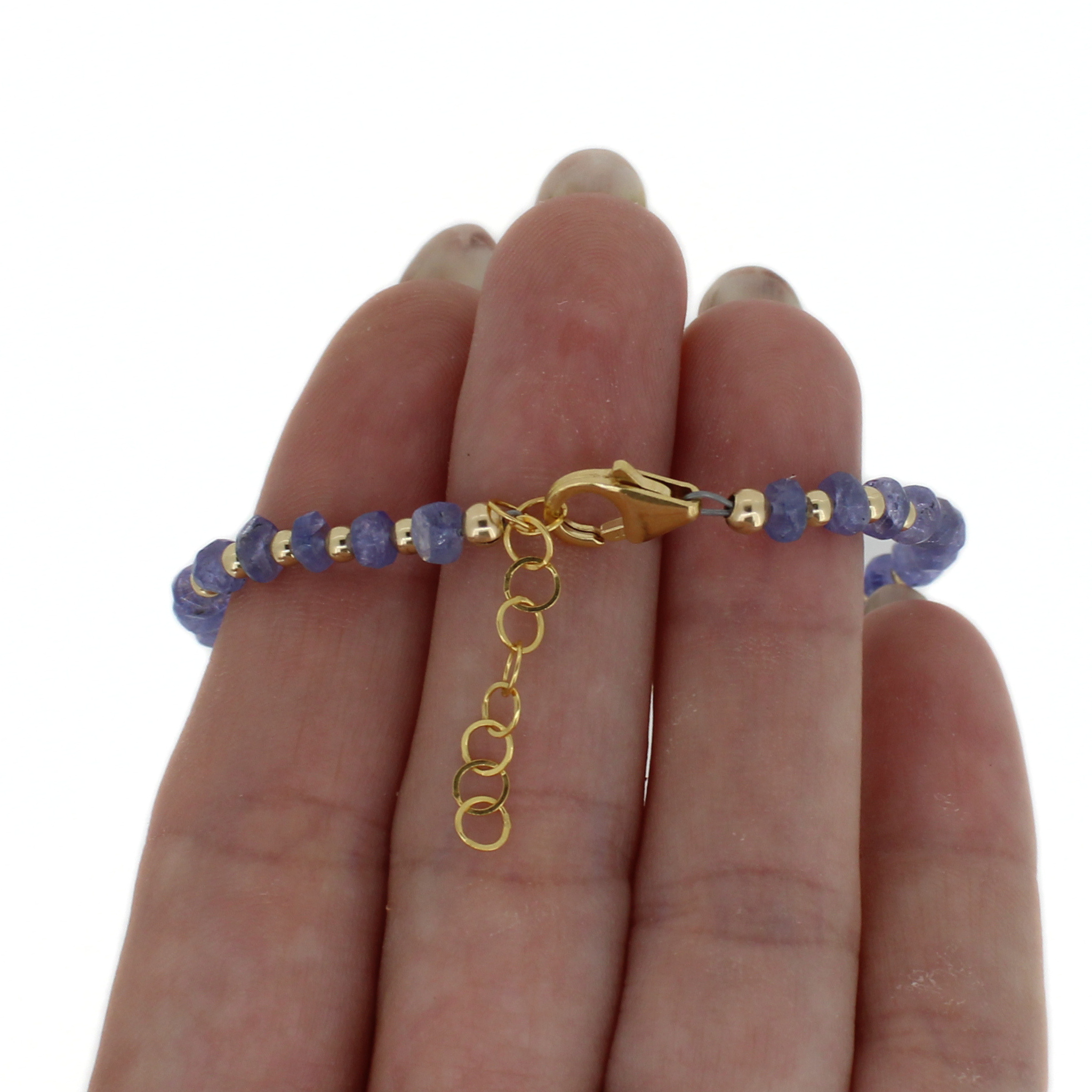 Gold Tanzanite and Tahitian Pearl Bracelet Size Small