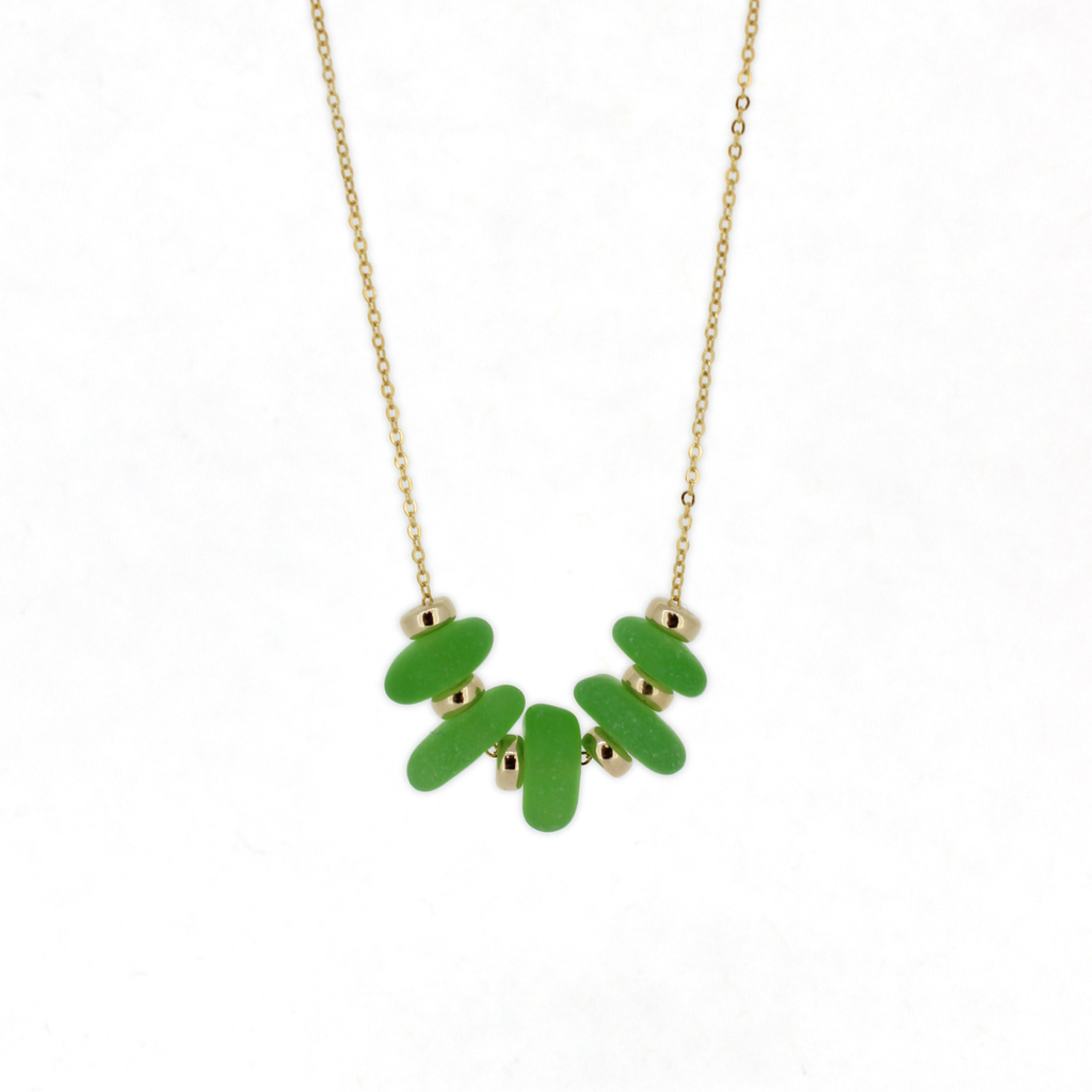 Brianne & Co. 14k gold fill green sea glass necklace