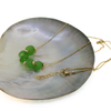 Gold Fill Kelly Green Sea Glass Floating Necklace 18"-19"