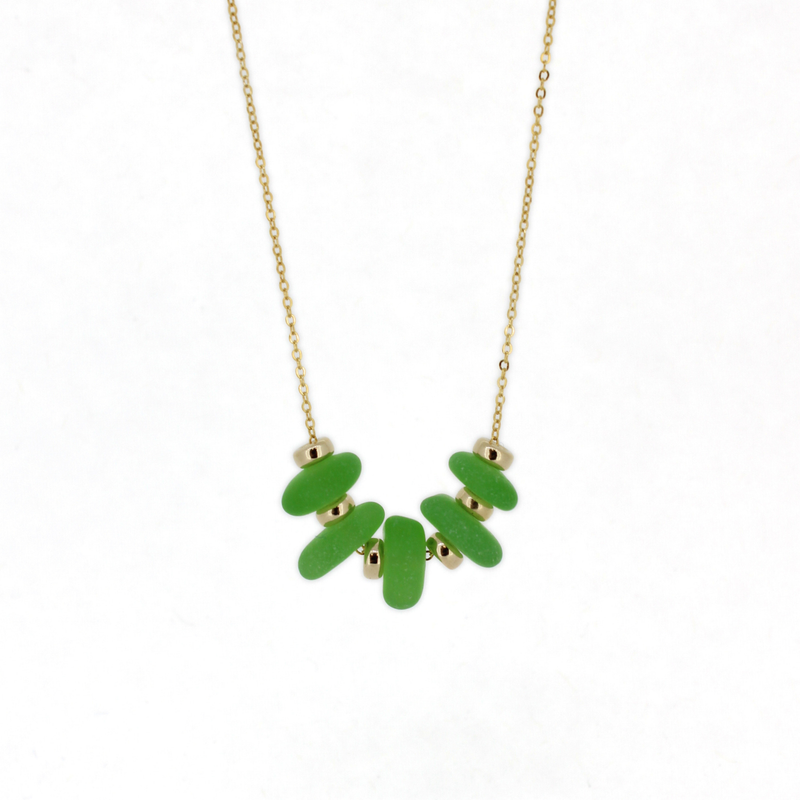 Brianne & Co. 14k gold fill green sea glass necklace