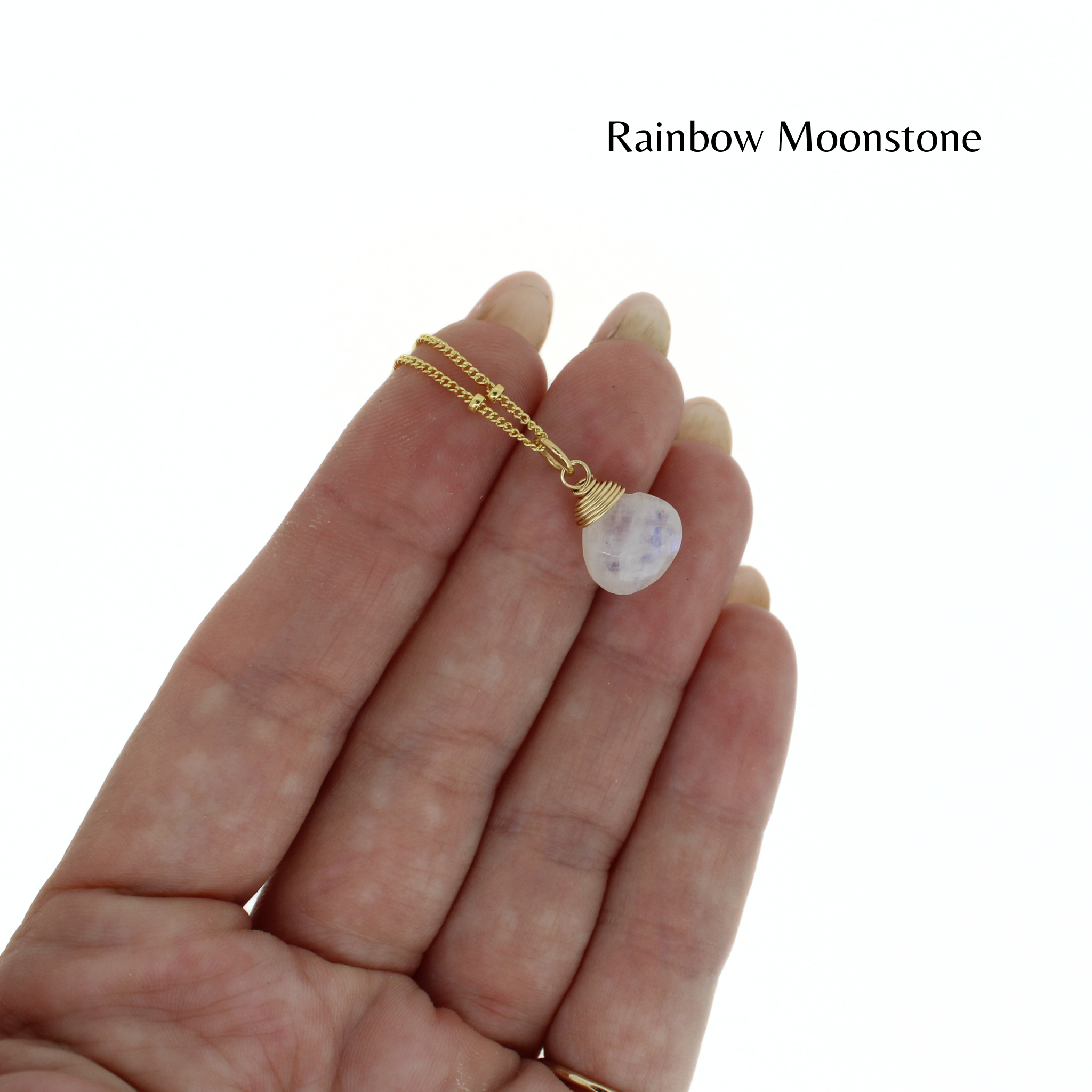Gold Dainty Gemstone Necklace