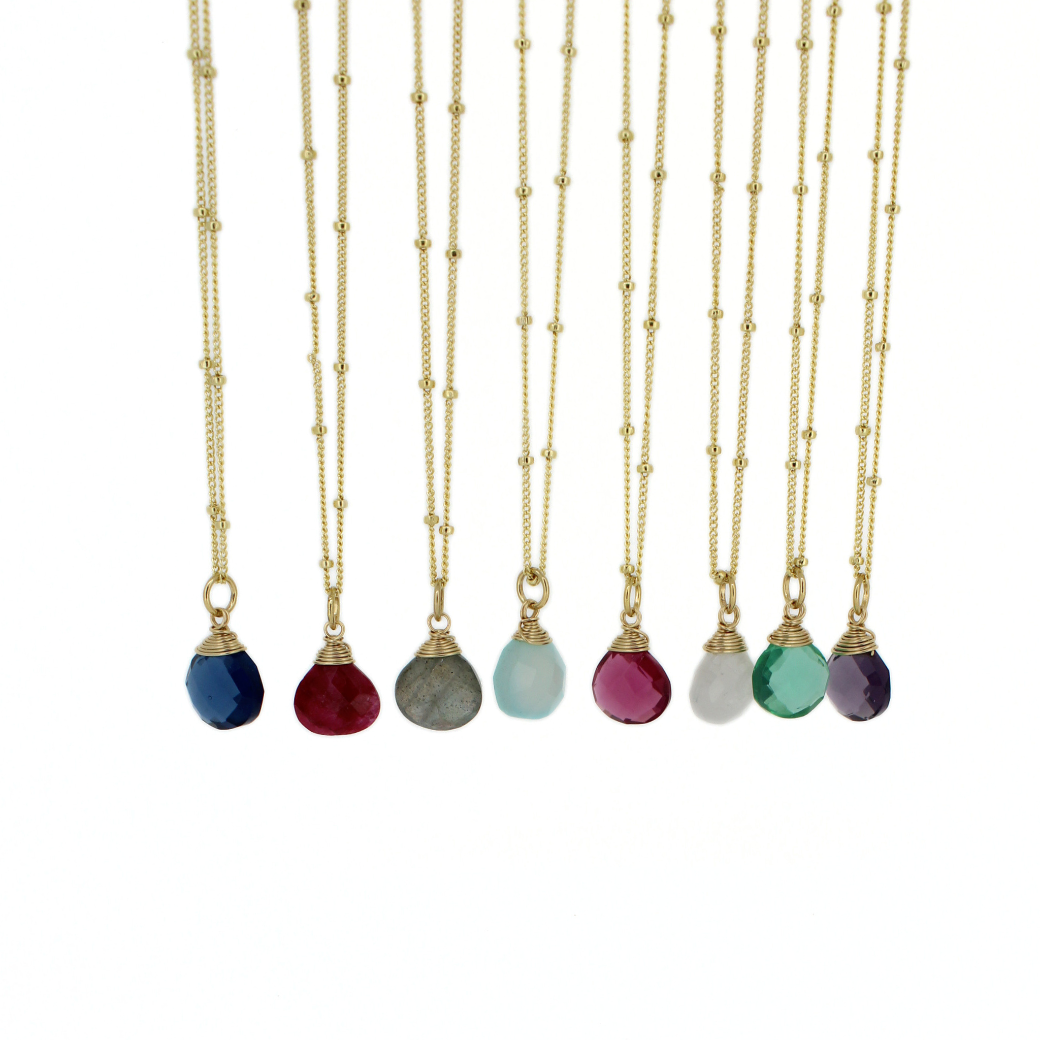 Gold Dainty Gemstone Necklace