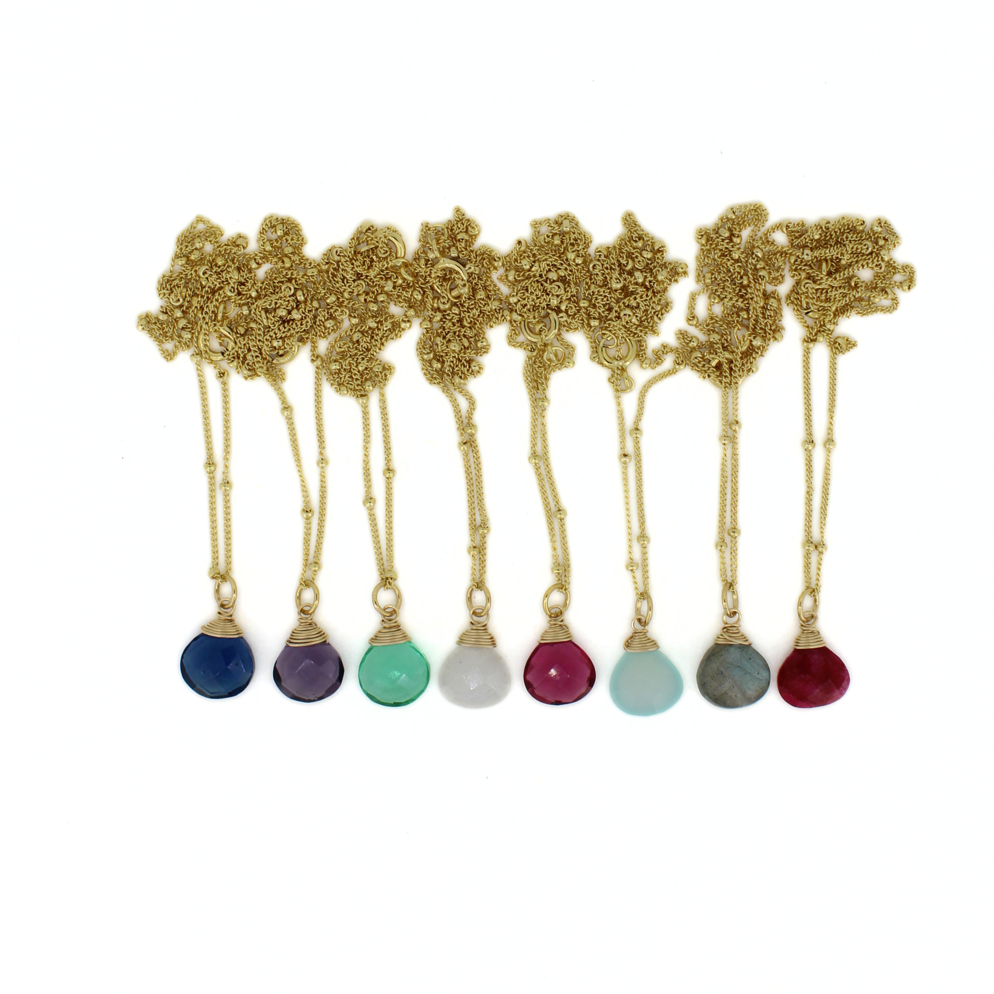 Brianne & Co. 14k gold fill dainty gemstone necklaces
