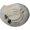 Gold Fill Chunky Herkimer Diamond Tear Drop Hoop Earrings