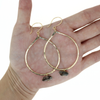 Gold Fill Chunky Herkimer Diamond Tear Drop Hoop Earrings