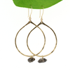 Brianne & co. 14k gold fill large tear drop hoop earrings featuring chunky Herkimer diamonds