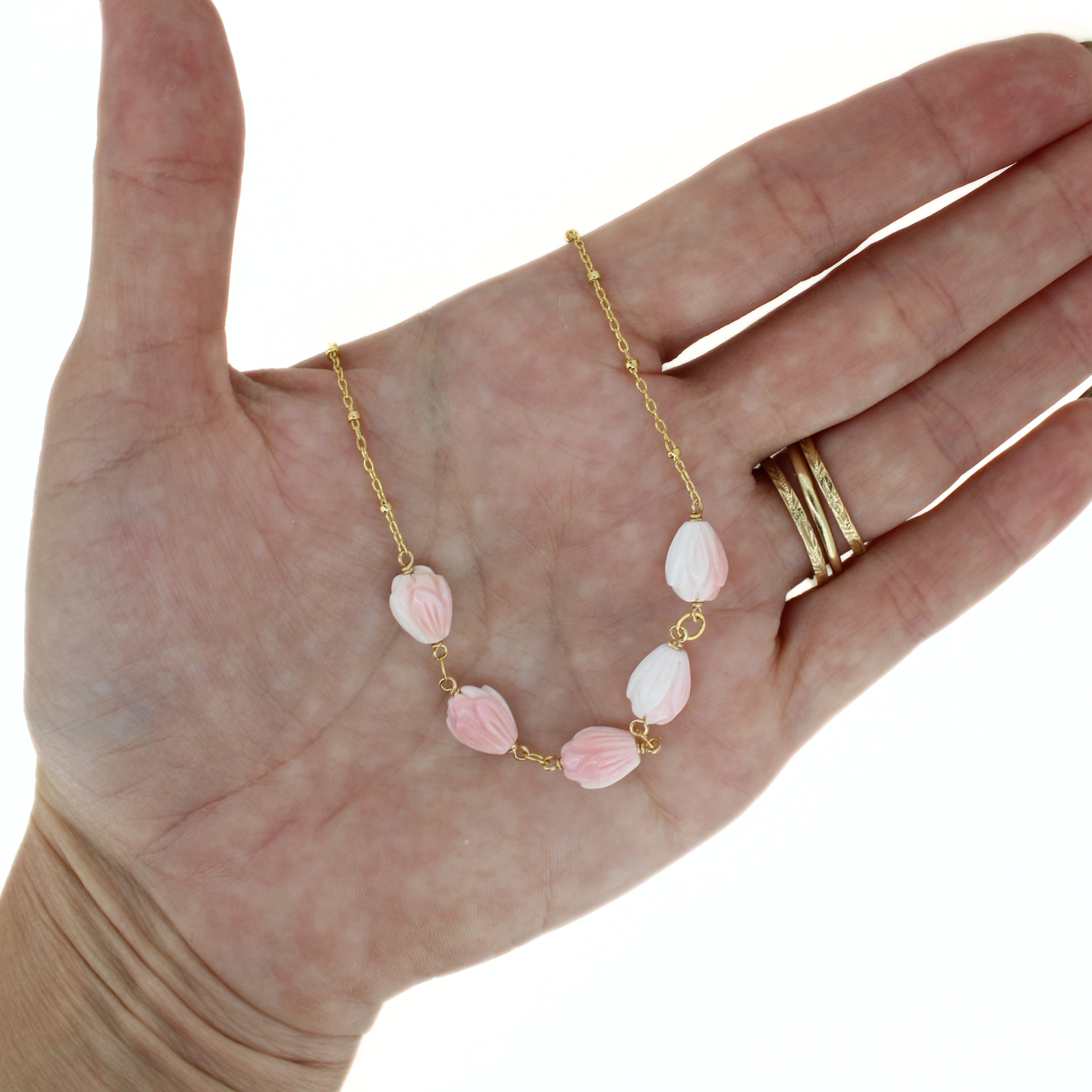 Gold Pikake Conch Shell Necklace 16"-18"