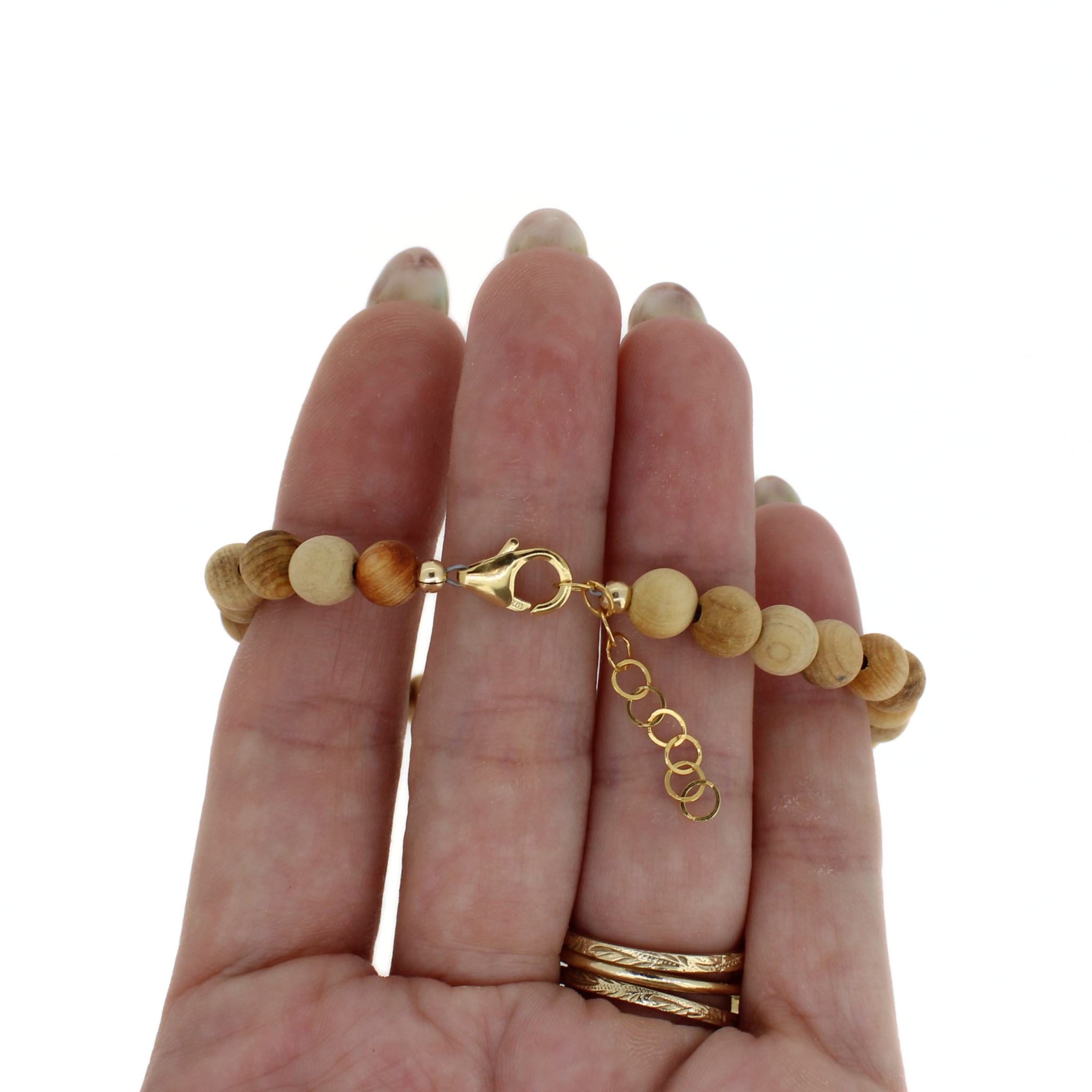 Triple Tahitian Pearl Sandalwood Bracelet Size Medium