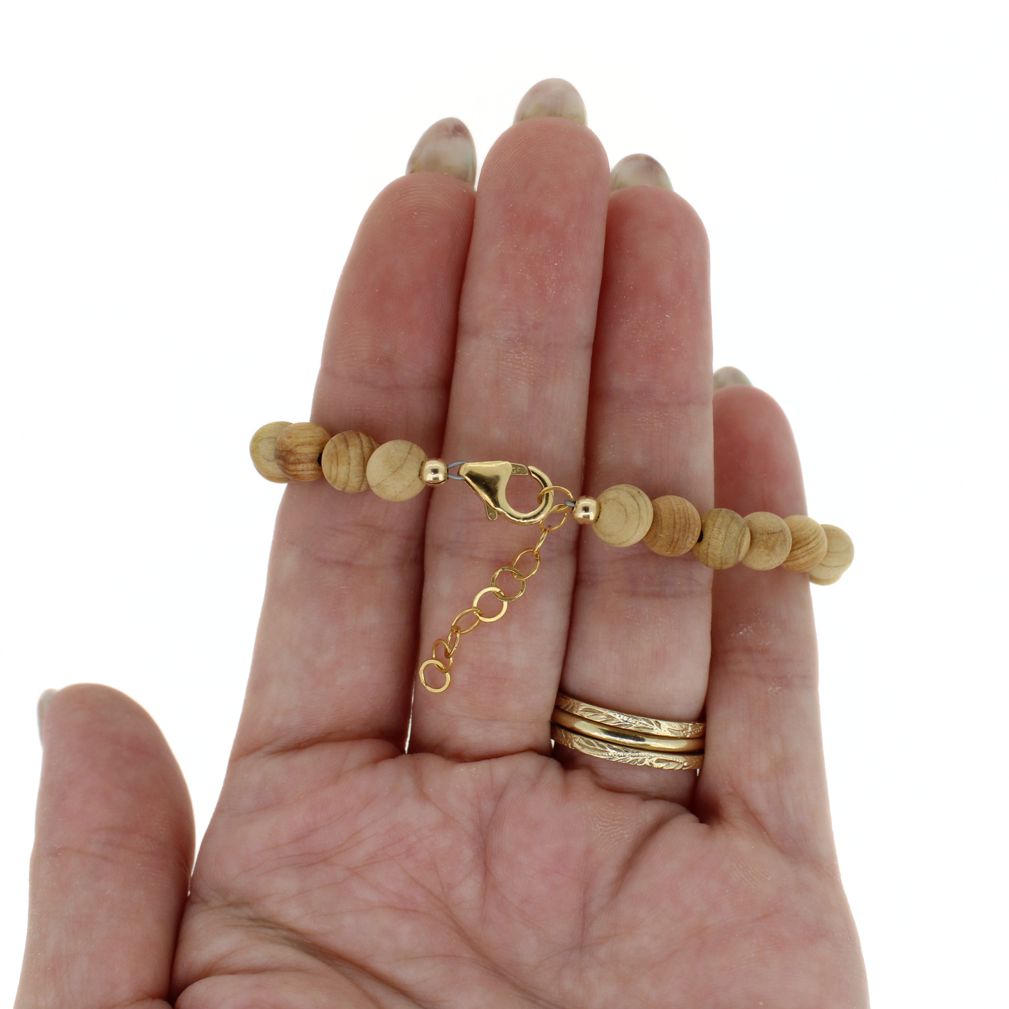 Triple Tahitian Pearl Sandalwood Bracelet Size Small