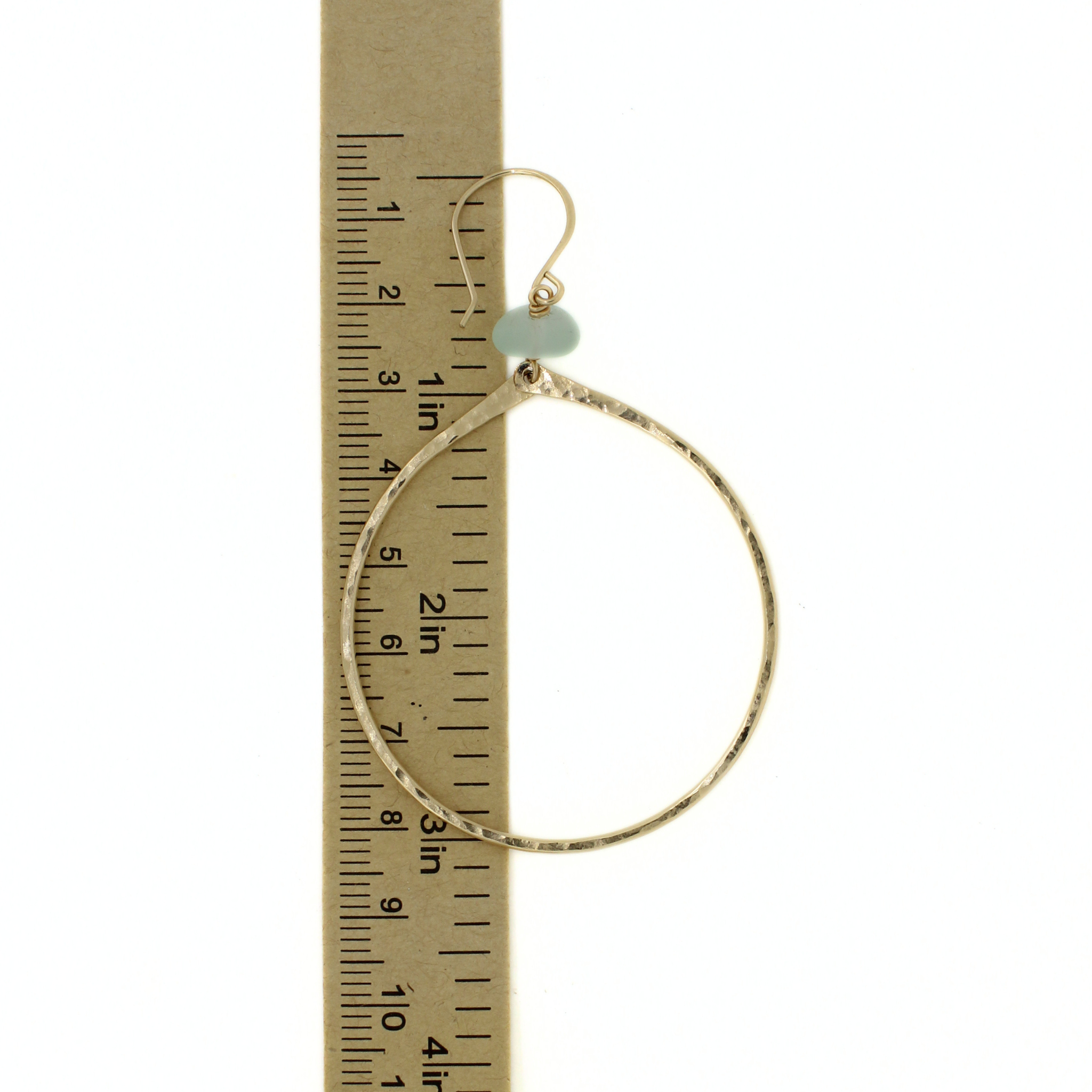Gold Sea Glass Hoop Earrings
