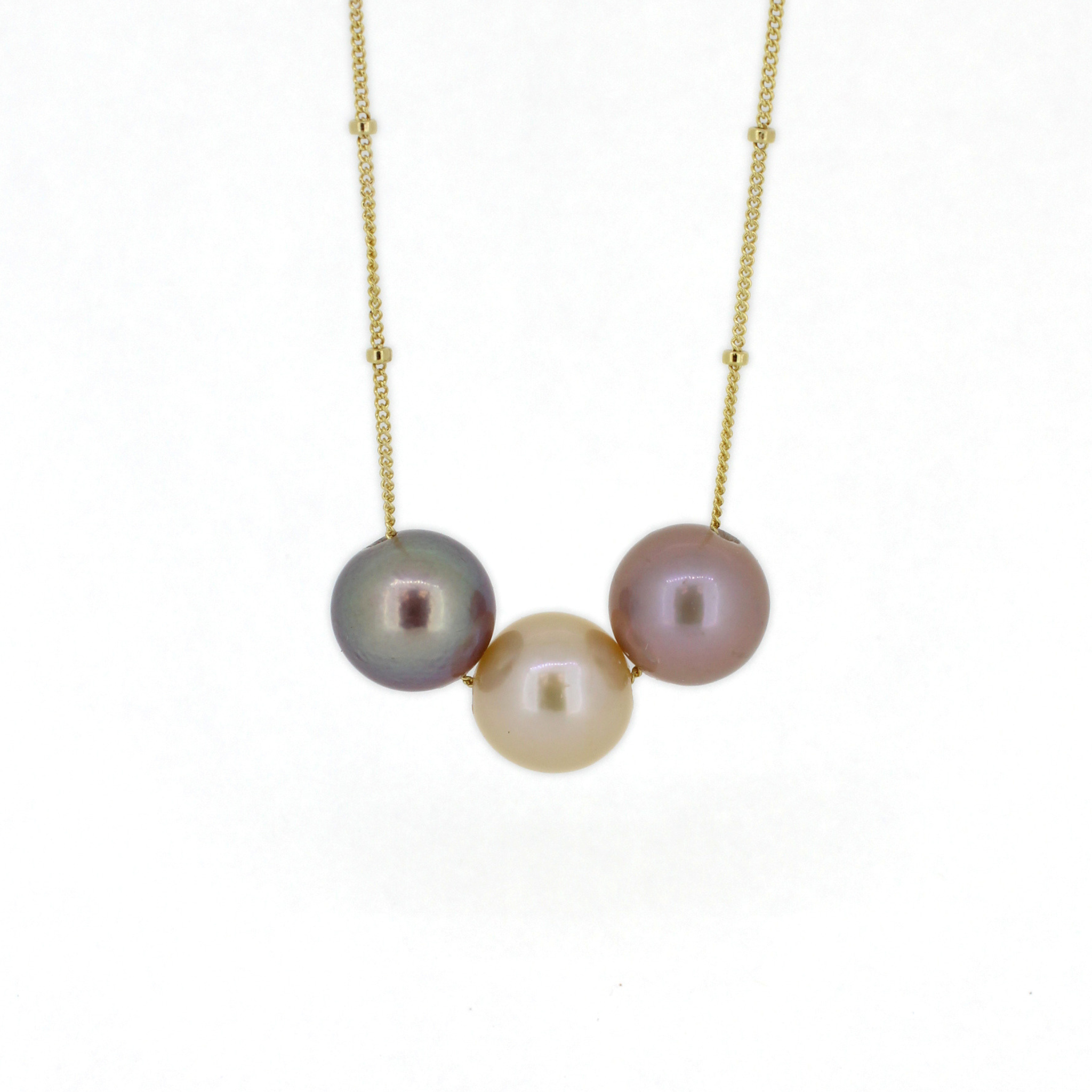 Brianne & Co. 14k gold fill triple fresh water Edison pearl necklace