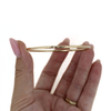 Gold Filled Bangle Bracelet Set–Edison Pearl, Hammered Bangle & Floral Heirloom Design (Size 7.5)