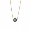 Brianne & Co. 14k gold floating Tahitian pearl necklace on a baby rope chain