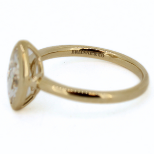 14k yellow gold Brianne & Co. engraved moissanite ring