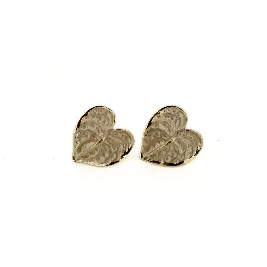 Brianne & Co. 14k yellow gold medium anthurium flower stud earrings