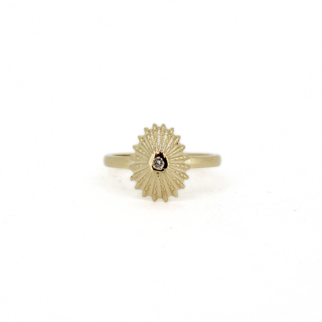 Brianne & Co. 14k gold diamond Opihi ring