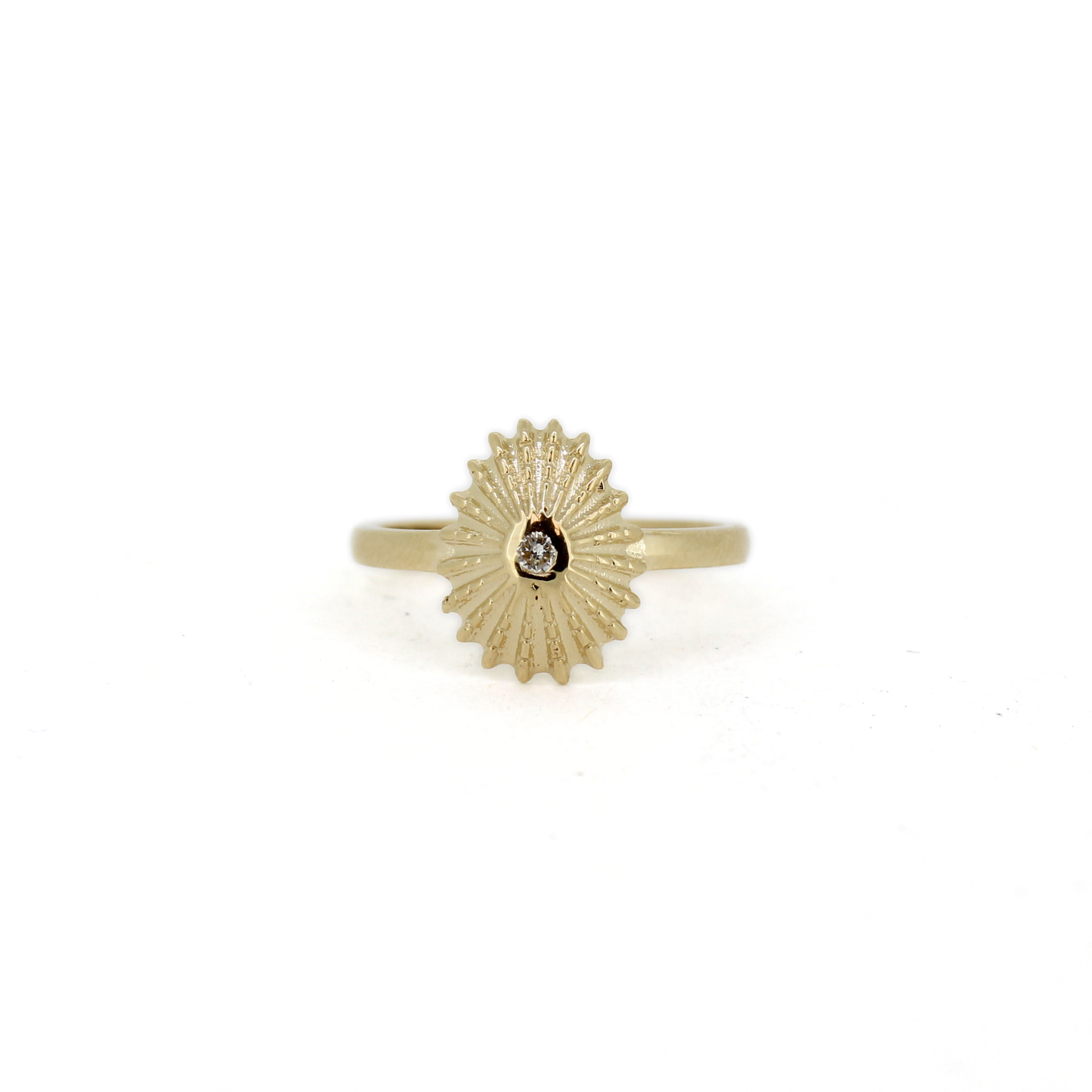 Brianne & Co. 14k gold diamond Opihi ring