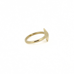 14k Gold Opihi Shell Diamond Ring