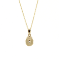 Brianne & Co. 14k gold opihi shell (limpet shell) diamond necklace with a 18" baby rope chain