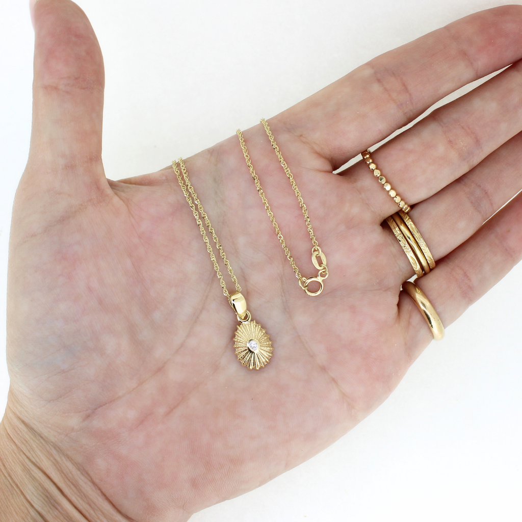 14k Gold Opihi Diamond Necklace