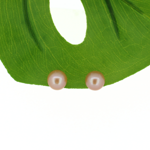 14k Gold Peach Edison Pearl Stud Earrings